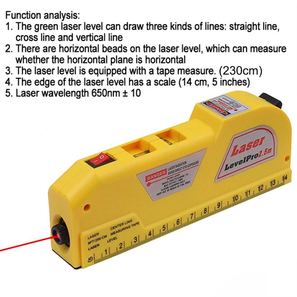 TOP Laser Level Mini Multi Fungsi Alat Ukur Tanah Dengan Bubble Aligner Ruler Gauge Waterpas