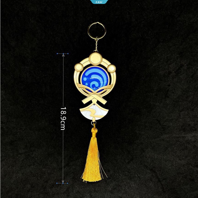 Genshin Impact Venti Keychain Cosplay Eye Of Original God Anime Wing Feather Key Rings Aksesoris Ransel Gantungan Kunci Bulu [ZK]