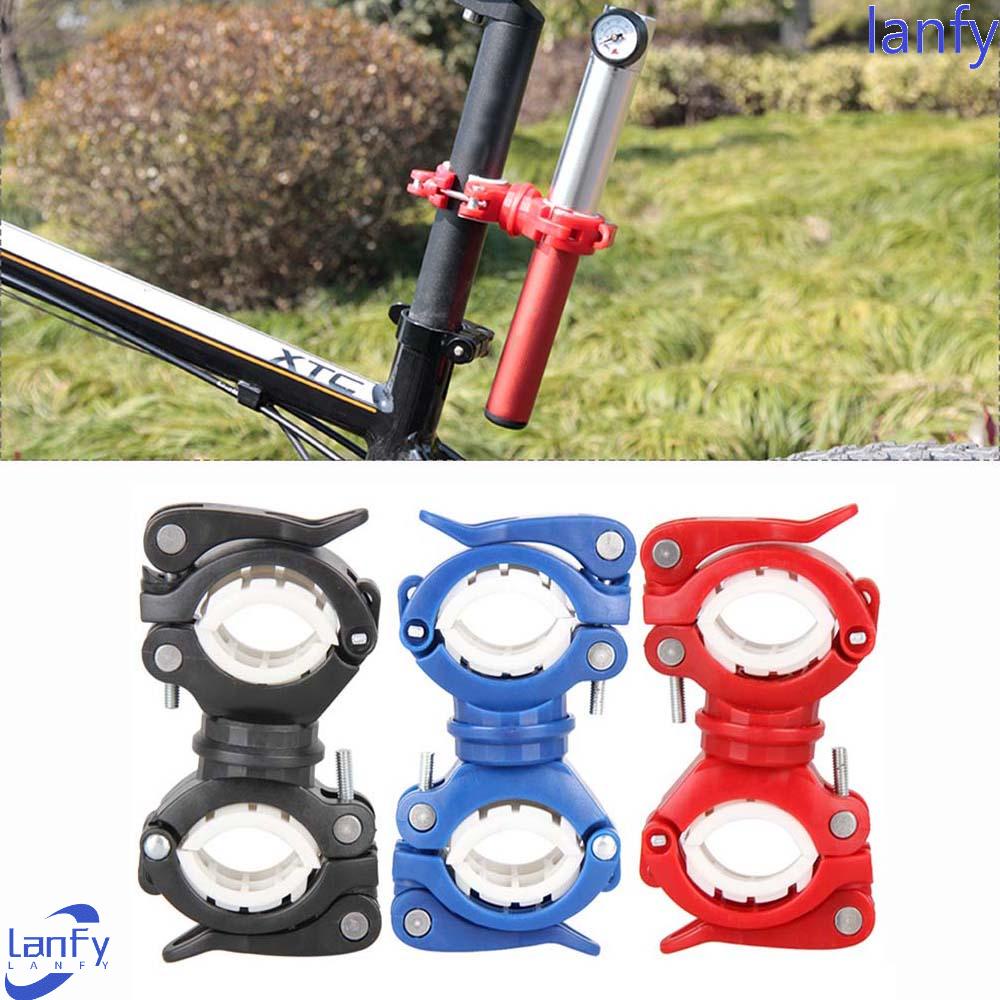 Lanfy Bike Lamp Holder Front LED Aksesoris Sepeda Pompa Berdiri 360derajat Rotatable Headlight Senter Holder