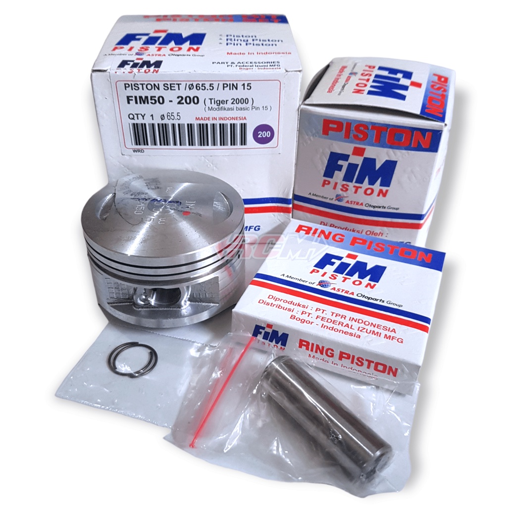 PISTON KIT SEHER SEKER KIT SET FIM50 - 050 100 200 250 300 TIGER 2000 MODIFIKASI BASIC PEN PIN 15 ORI ORIGINAL FIM ASLI