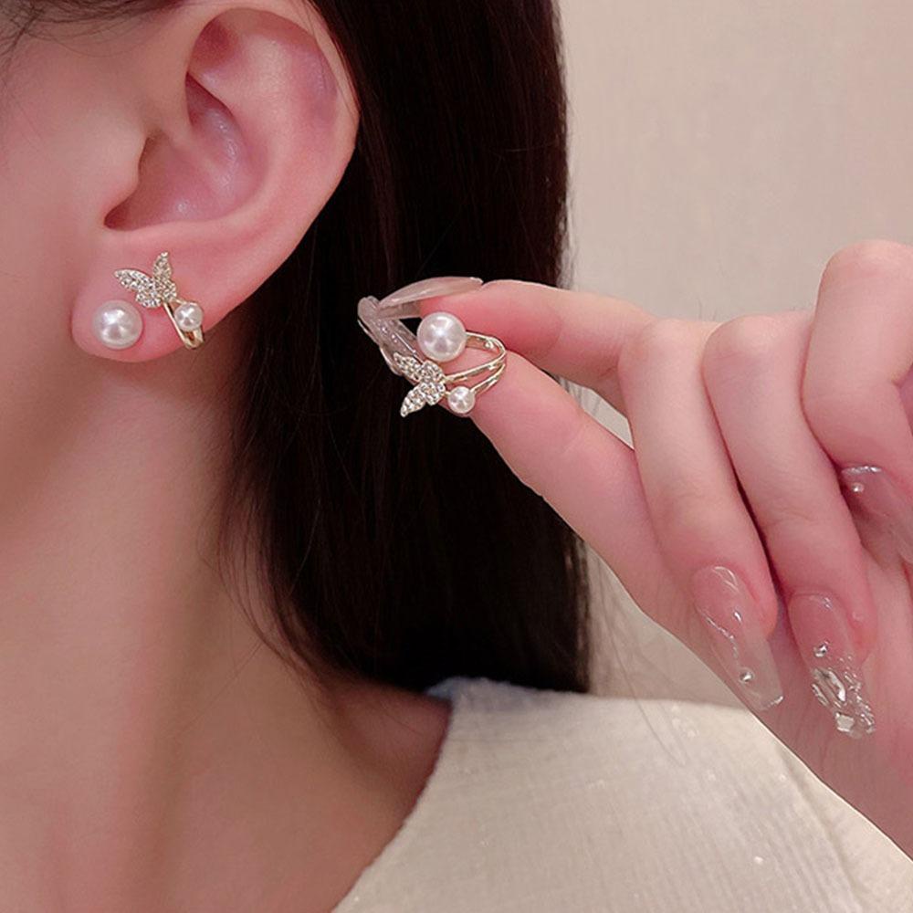 Mxbeauty Anting Kupu-Kupu Kecil Fashion Dengan Berlian Electroplating Alloy Wanita Perhiasan Untuk Wanita
