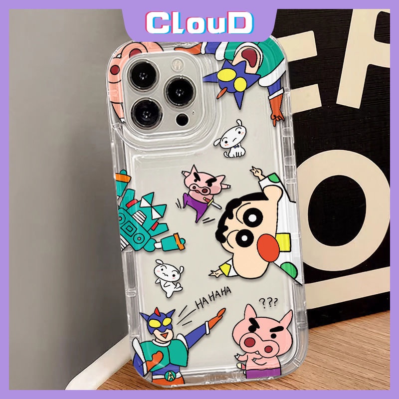 Untuk Redmi 9C NFC A2 12C A1 10 10A 9 9T 9A Redmi Note11 10 Pro Max 9 11s 10s 8 10 POCO F4 Graffiti Lucu Imut Kartun Pasangan Crayon Shin-chan Airbag Soft Case