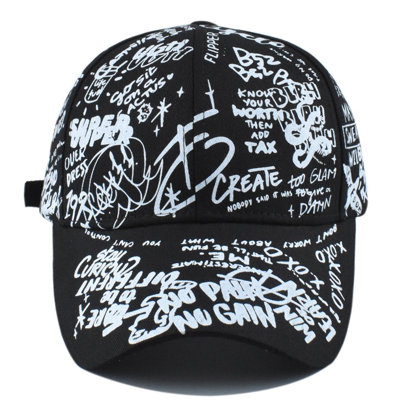 Topi Baseball Lidah Bebek Tabir Surya Perjalanan Motif Graffiti