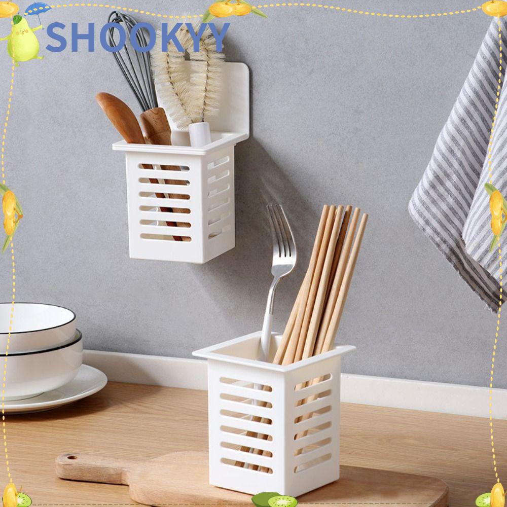 CHOOKYY Chookyy Tempat Pasta Gigi Dapur Tempel Dinding Bebas Pukulan Toothbrush Organizer