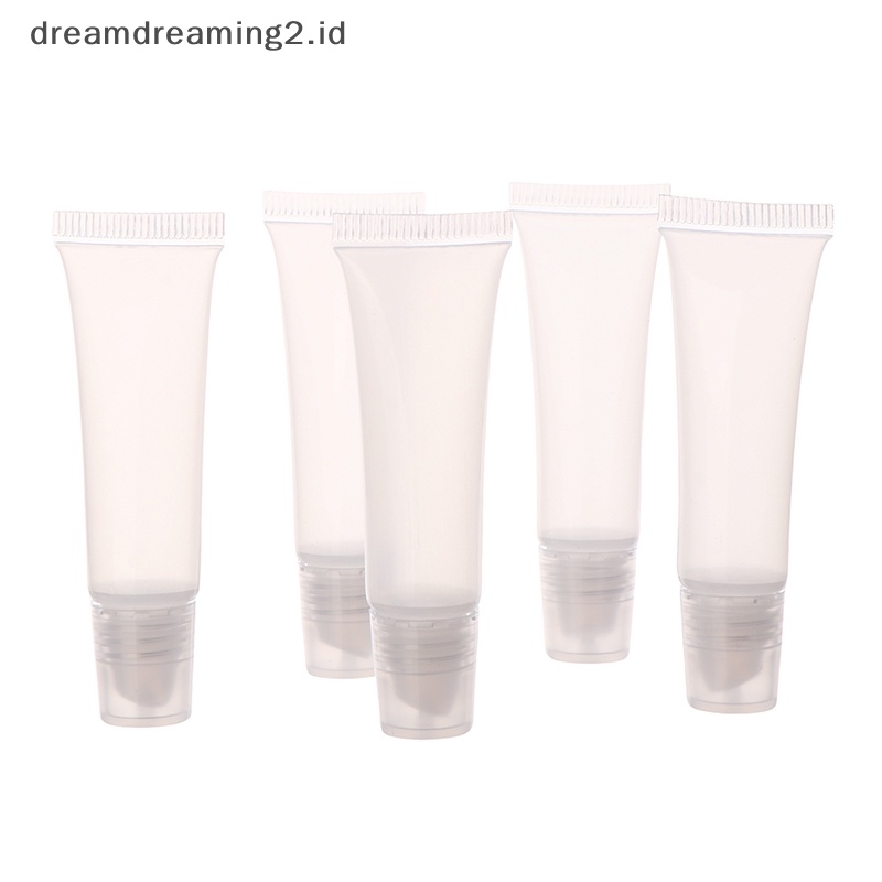 (drea) 10pcs 5ml Tabung Bibir Kosong Lip Balm Soft Tube Squeeze Clear Lip Gloss Botol //