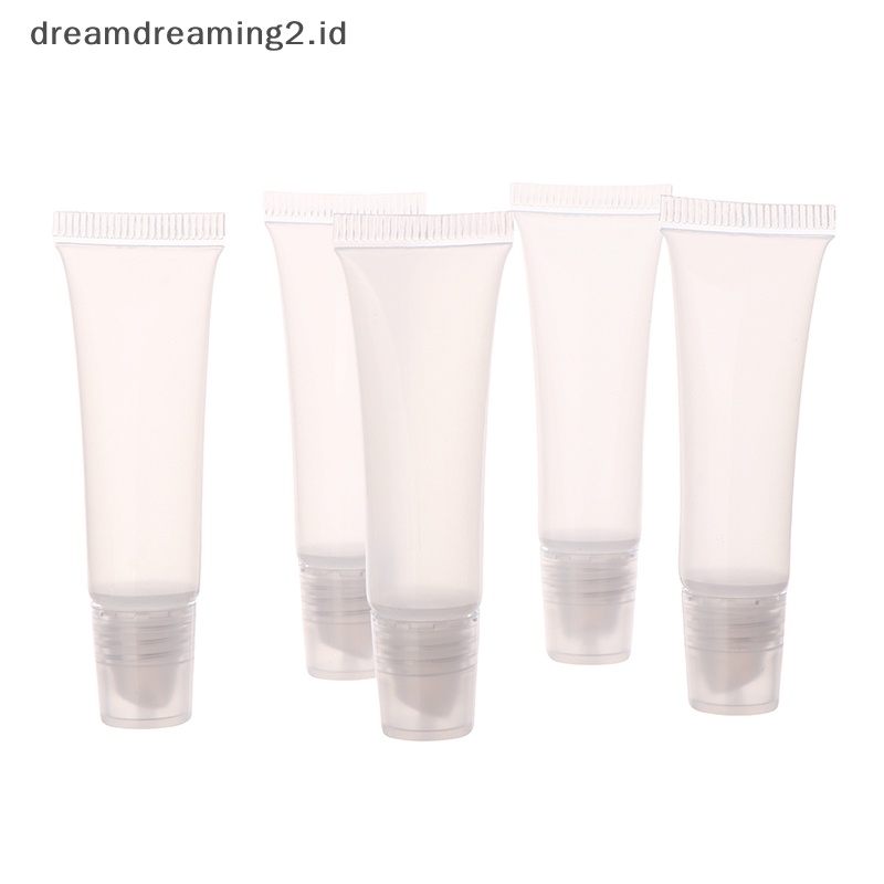 (drea) 10pcs 5ml Tabung Bibir Kosong Lip Balm Soft Tube Squeeze Clear Lip Gloss Botol //