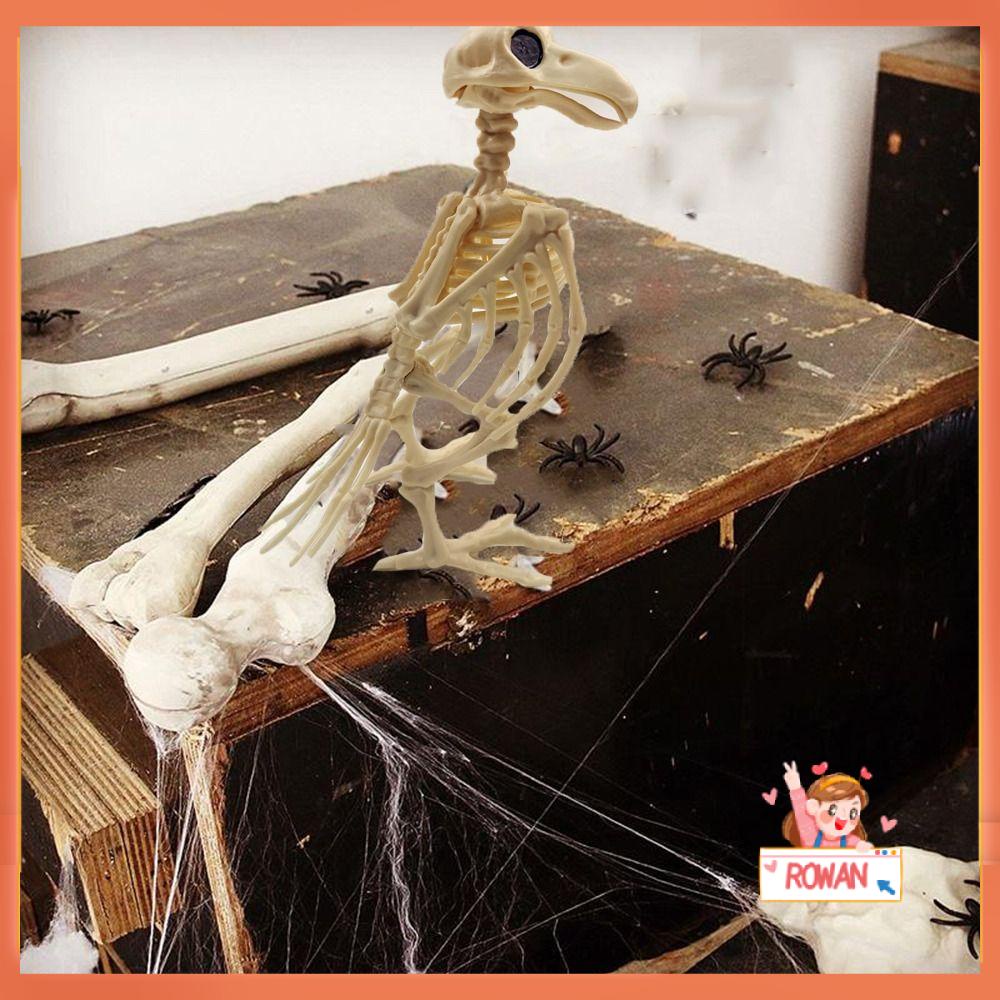 R-FLOWER Crow Skeleton Dekorasi Horror Tulang Tengkorak Hewan Plastik