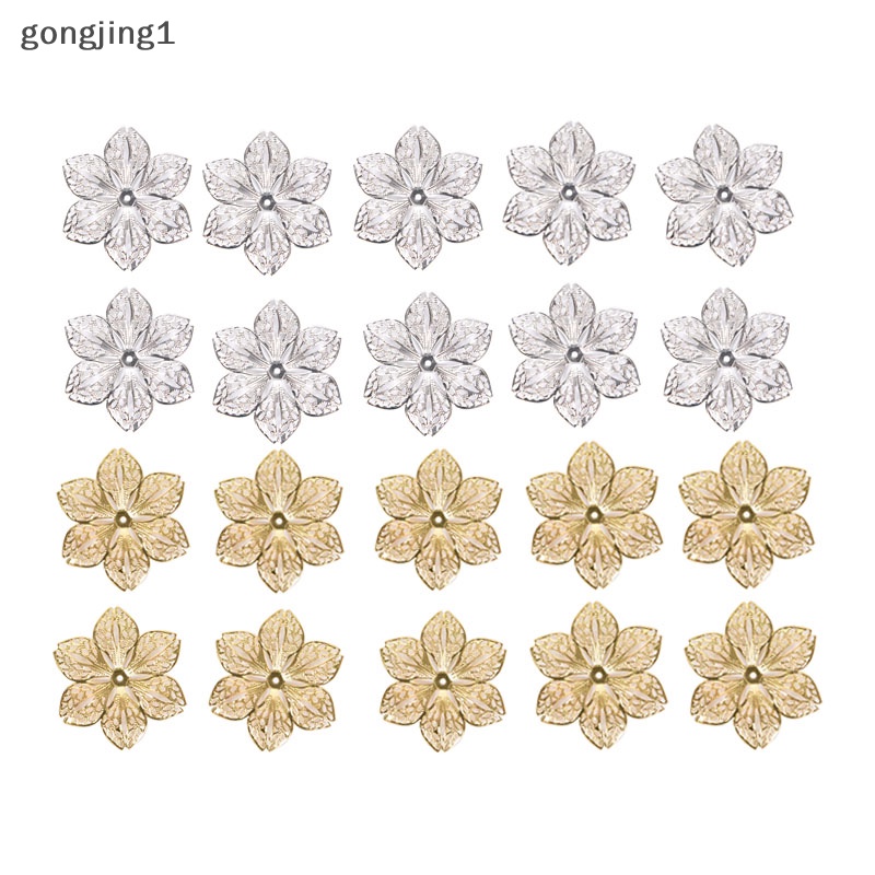 Ggg 50Pcs /Set Kerajinan Bunga Kerawang Ch Konektor Temuan Perhiasan Liontin DIY ID