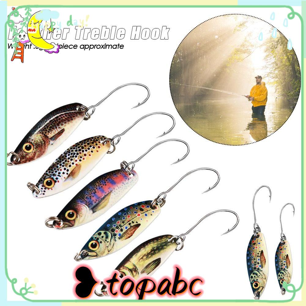 TOP Memancing Umpan Logam 3g 5g trout Sequin Noise Paillette Bulu Treble Hook 3D Printed