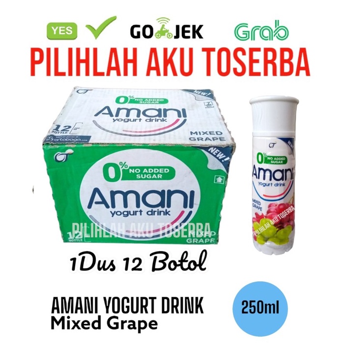 AMANI Yogurt Drink NO ADDED SUGAR MIXED GRAPE 250 ml - ( HARGA 1 DUS )