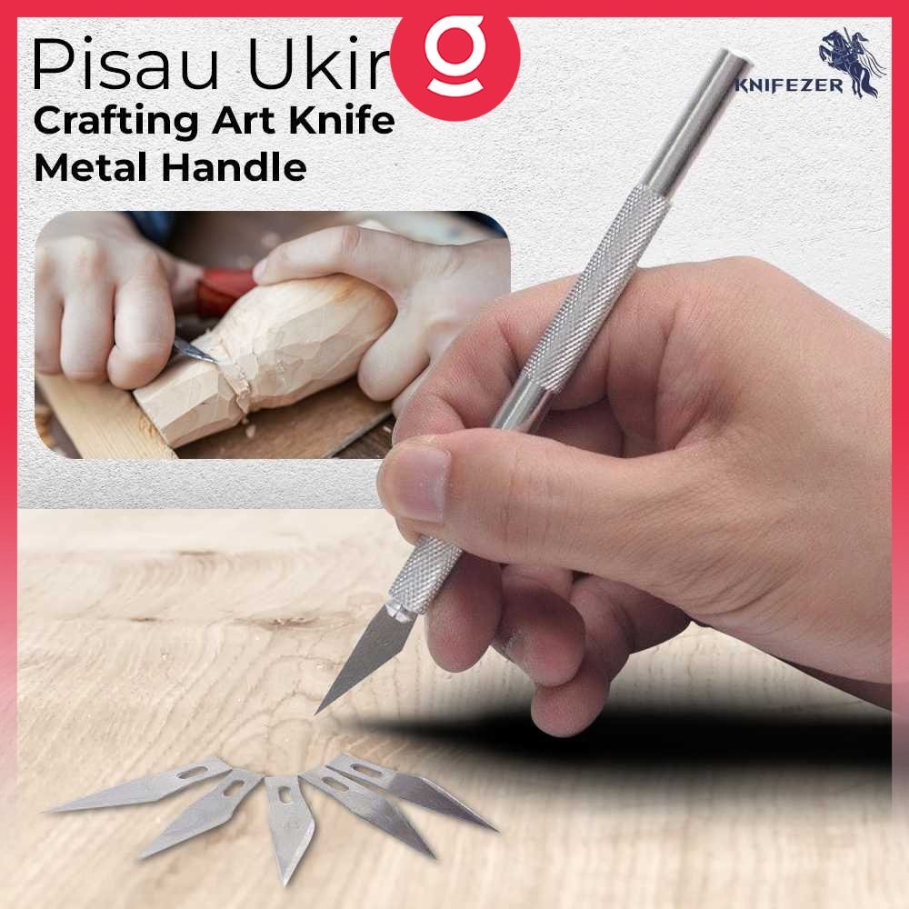

KNIFEZER Pisau Ukir Seni Hobby Crafting Art Knife Metal Handle - WL-9309
