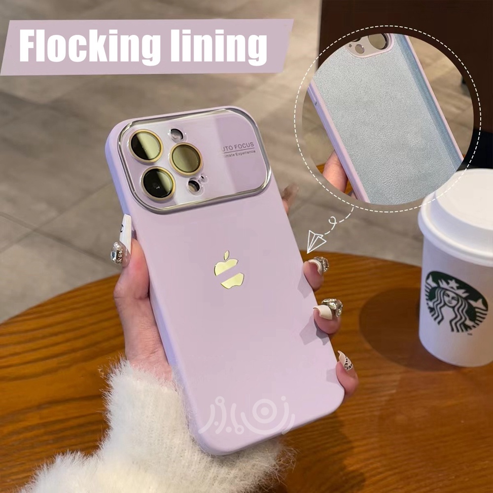 IPHONE Macaron Case Ponsel Silikon Cair Untuk Iphone12 13 14 Pro Max Soft Case Lensa Pelindung Kamera Shockproof Back Cover Casing