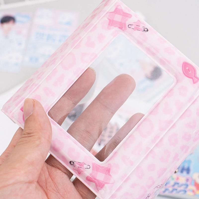 Album Foto Amplop Retro 3Inch 28saku Bahan PVC Untuk Idol Photocard Penyimpanan Pelindung Lucu Bintang Buku Kolek Mini