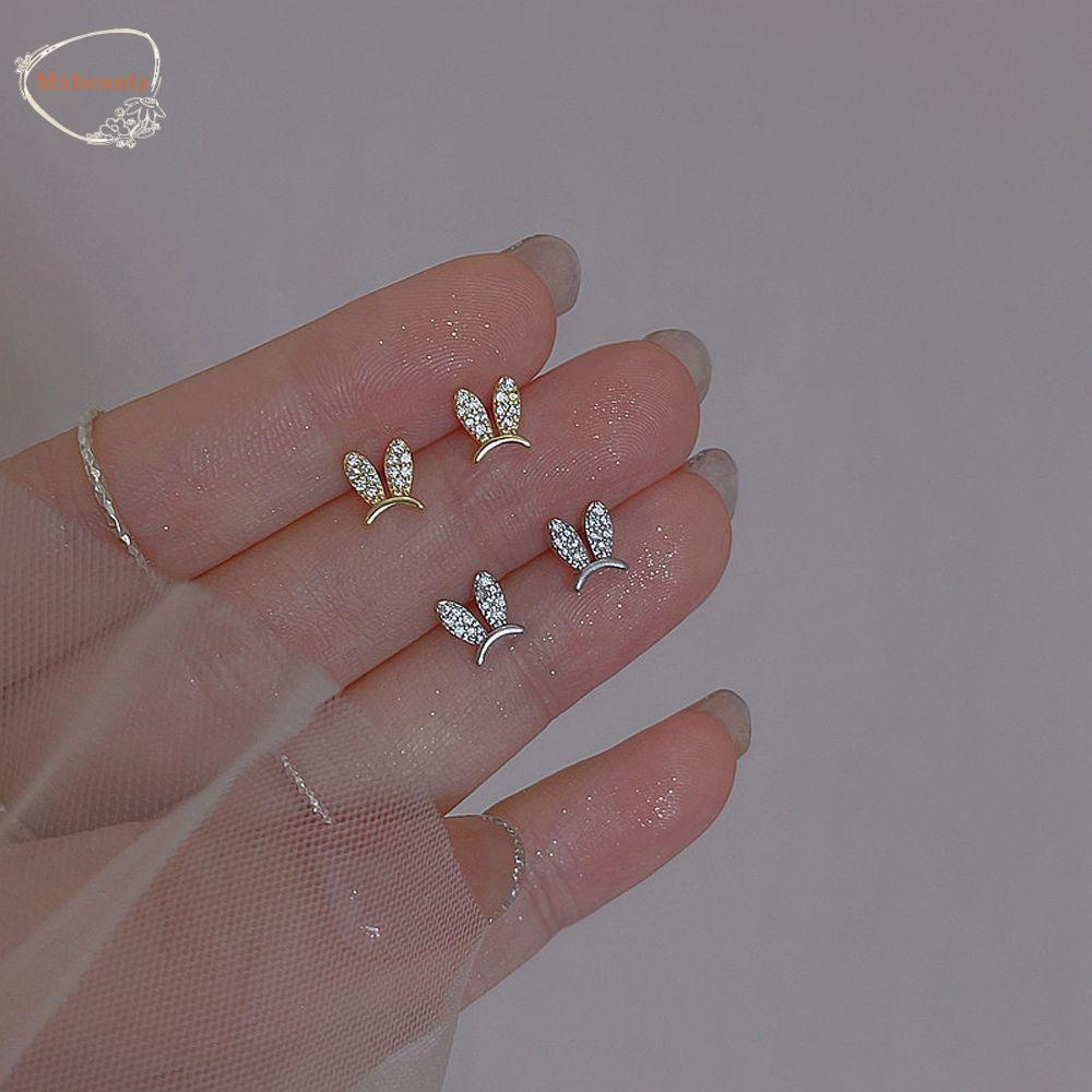 MXBEAUTY Women Stud Earrings Pernikahan Manis Trendi Untuk Grils Telinga Kelinci Temperamen Anting Drop Kecil