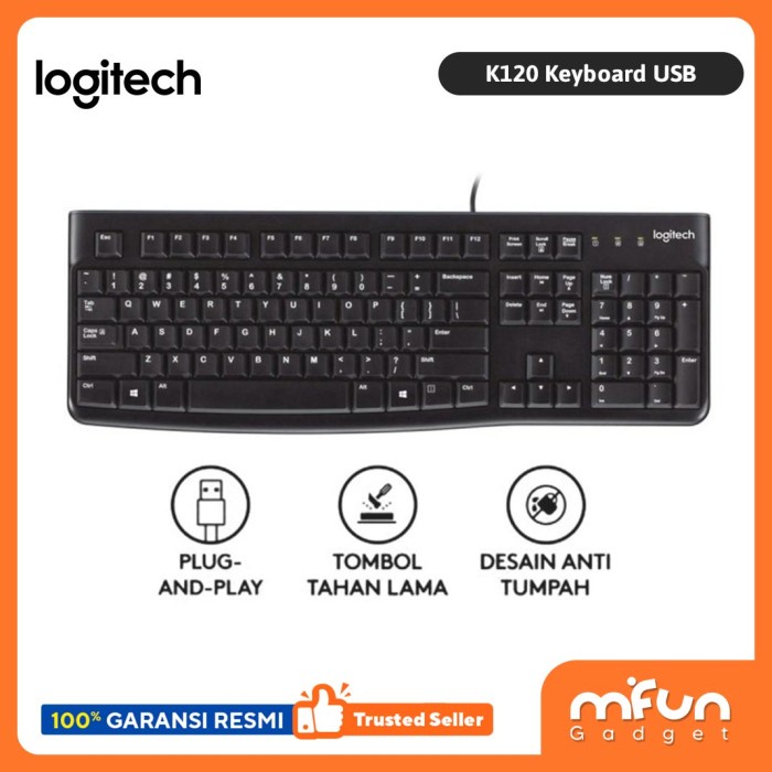 Keyboard USB Logitech K120 Original 100% Garansi Resmi