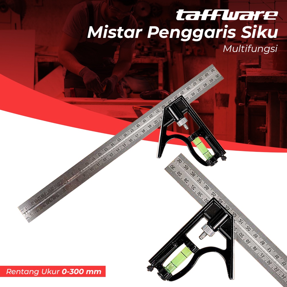 

Taffware Mistar Penggaris Siku Tukang Multifungsi - ZEAST - Black - Zendrine ZNDR