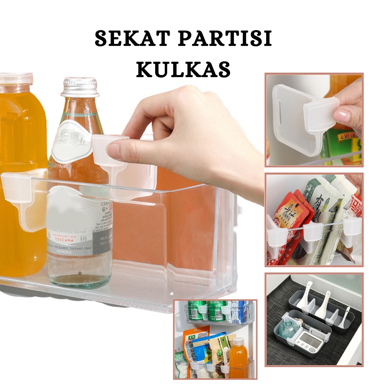 GOS -F112- Sekat Partisi Kulkas -  Klip Pembatas Serbaguna Kulkas - Partisi Sekat Kulkas 1PCS