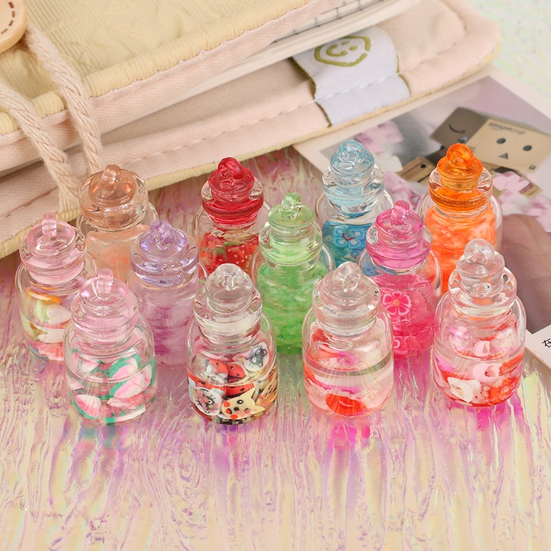 1/5pcs Warna Acak Lampu Malam Mini Botol Kaca Transparan/DIY Drifting Bottle Pendant Accessories/Multi--Style Luminous Ala Wishing Bottle/Ornamen Hias Rumah Lucu/