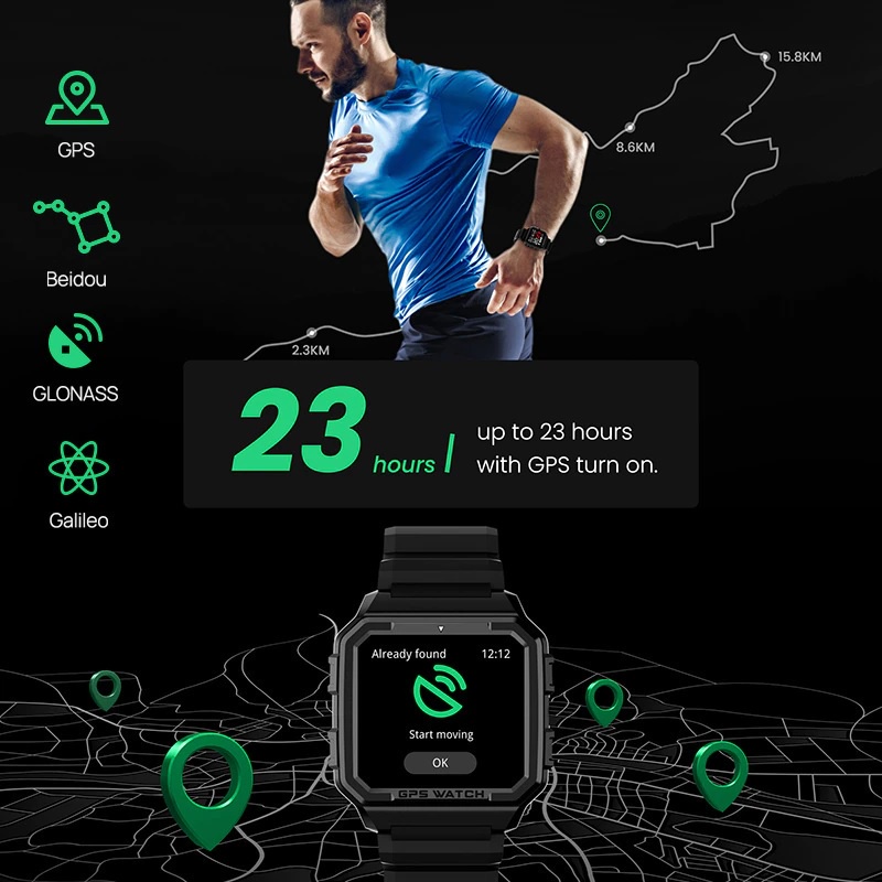 AKN88 - NORTH EDGE ALPHA PRO Health Smartwatch Built in GPS GLONASS Compass