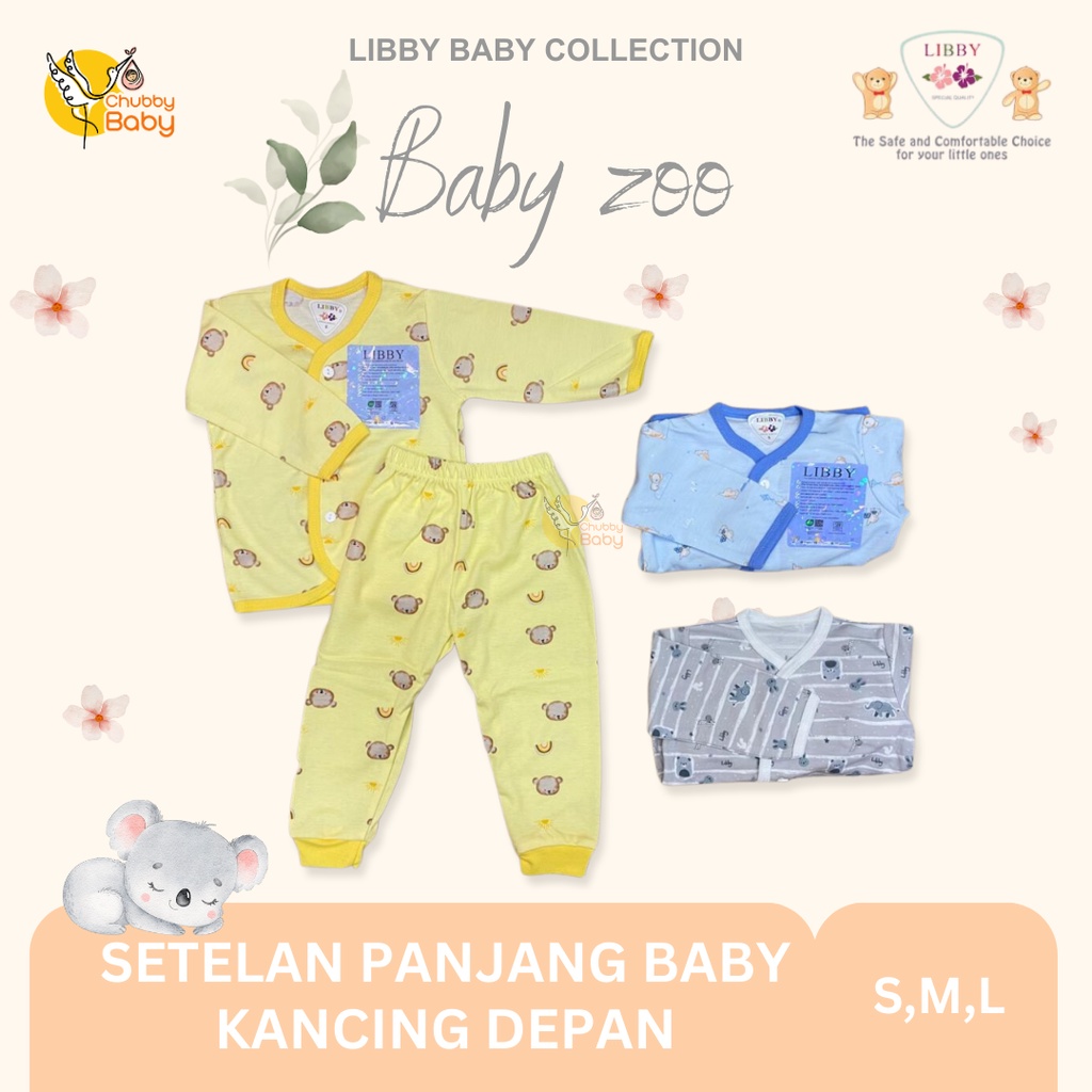 Libby - Baby Zoo |  Setelan Panjang Kancing Depan 3stel