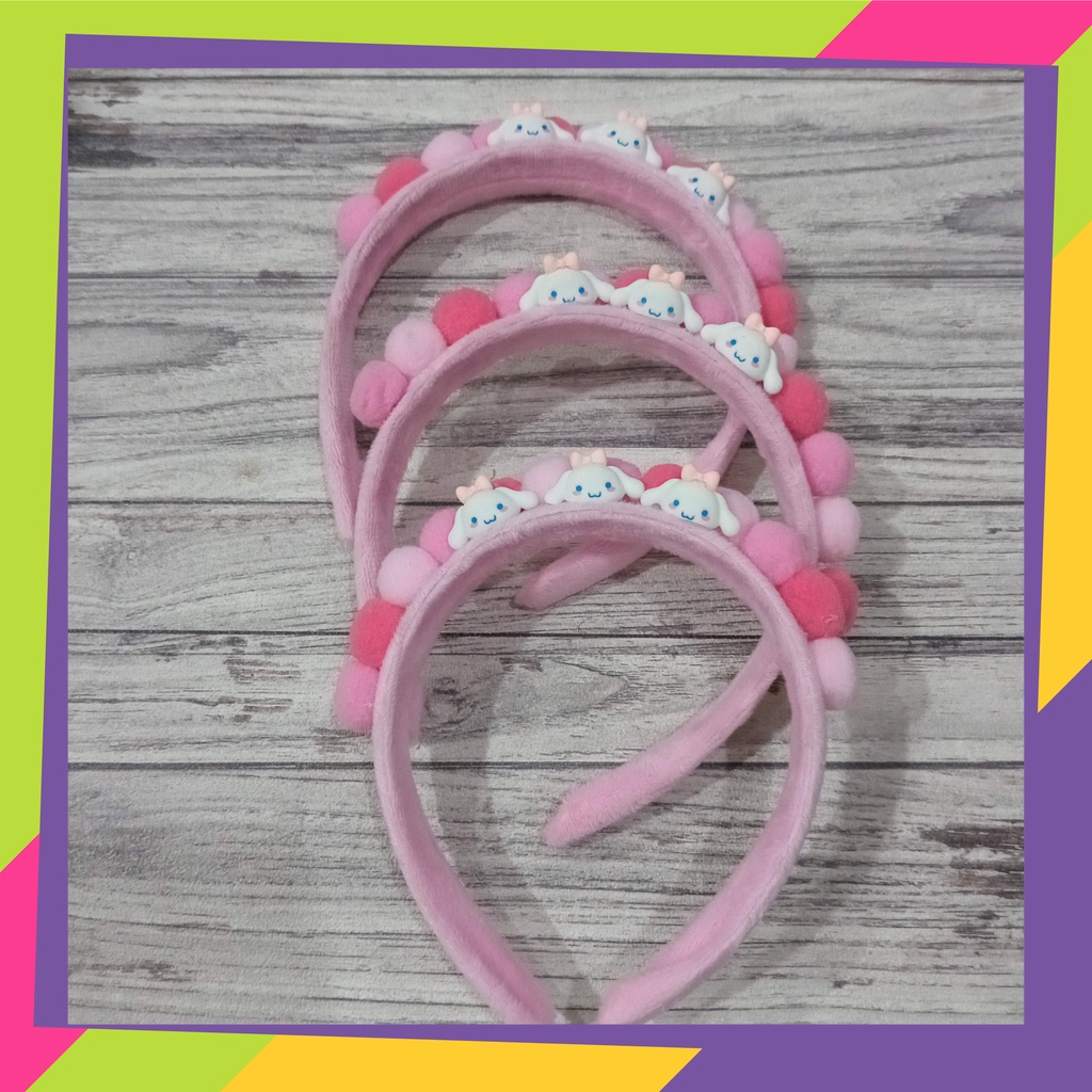 5073 / Bando pompom lucu karakter sanrio / bandana pompom cantik model korea