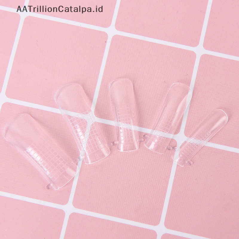 100pcs quick building poly gel bentuk kuku cetakan tip extension dual alat nail art dalika