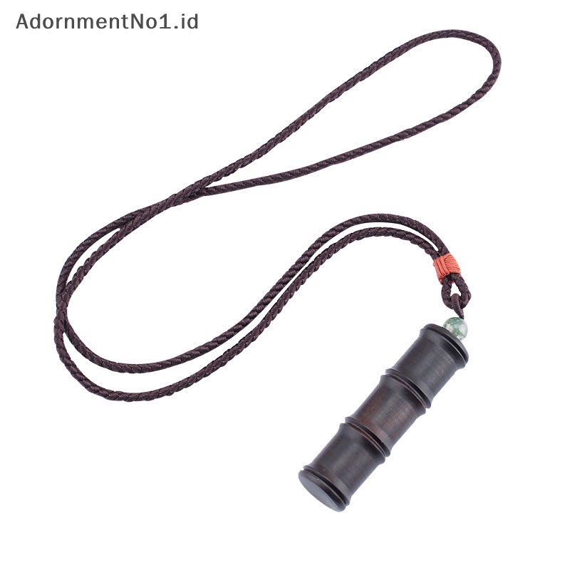 [AdornmentNo1] Natural Ebony Bamboo Letterbox liontin kalung gaya etnik serbaguna Sweater rantai pakaian dekorasi Good Luck perhiasan hadiah