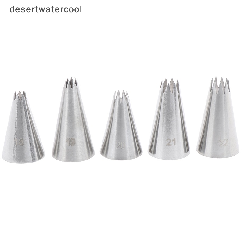 Deid 9pcs Open Star Cream Piping Nozzle Kue Decorag Set Metal Pastry Bag Tips Martijn