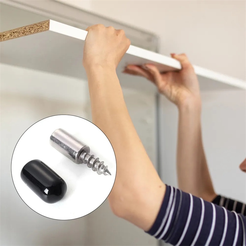 Sekrup Self-tapping Silang Dengan Karet Nonslip/Papan Kabinet Laminasi Penyangga DIY Lemari Kabinet Paku Partisi Kaca