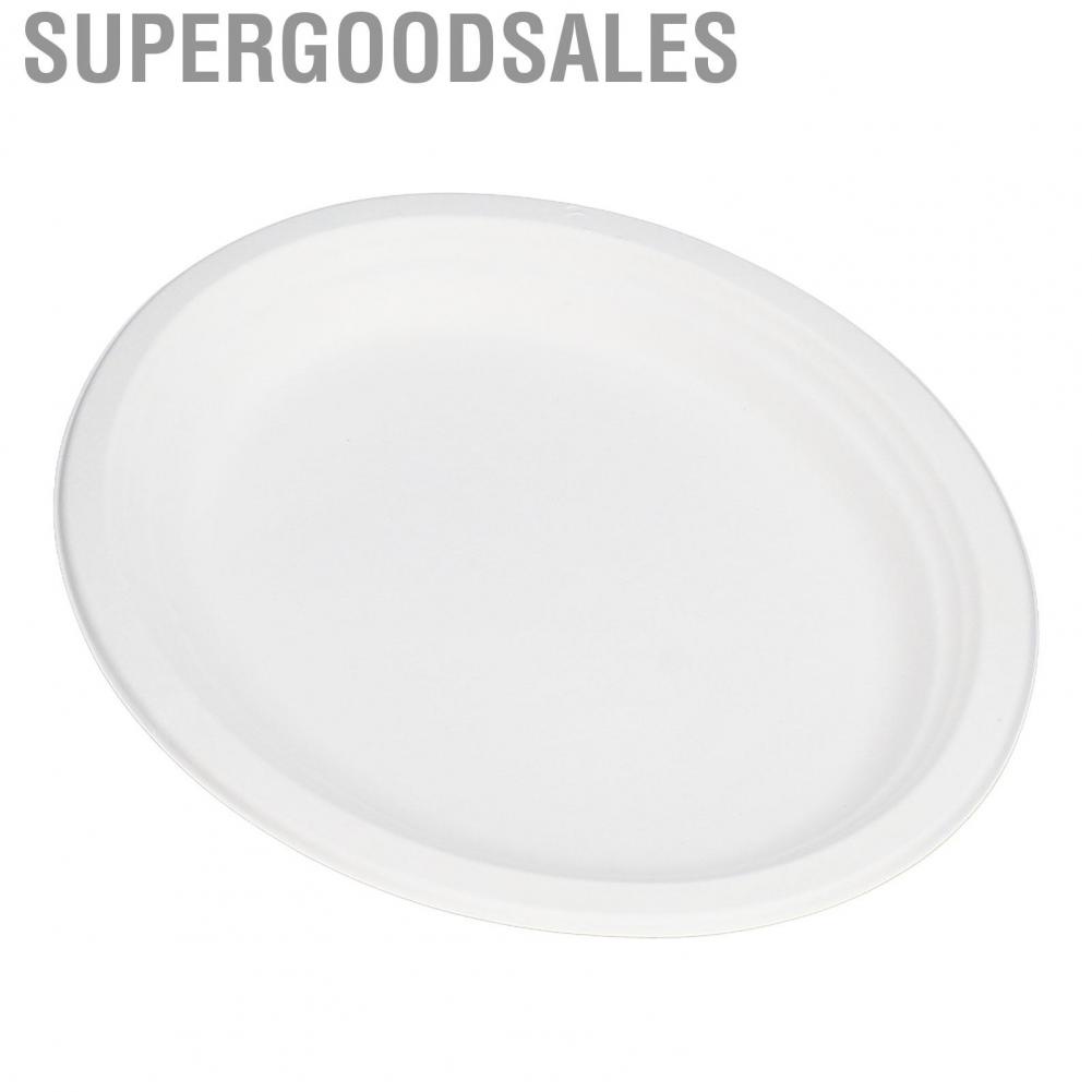 Supergoodsales 100 Pack 12.5in Disposable Oval  Dishes Bulk Round Compostable Sugarcane