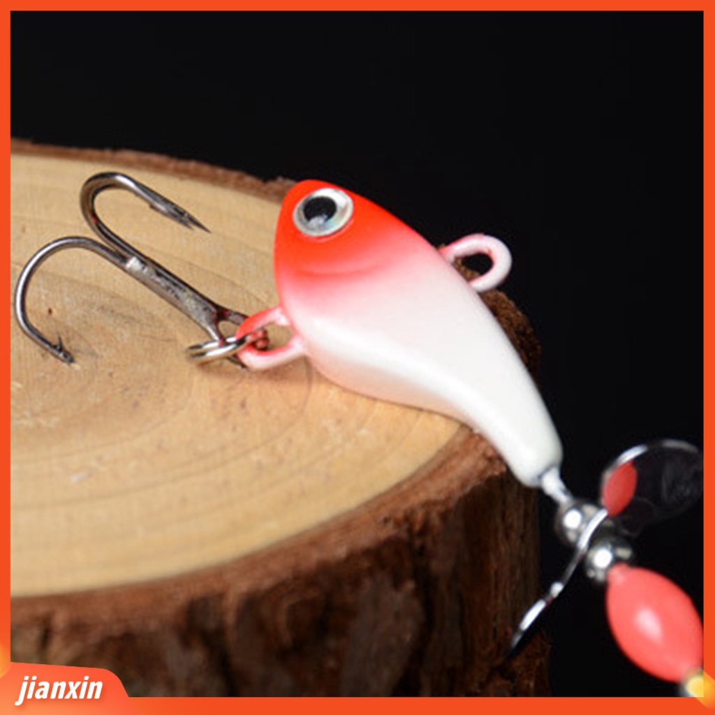 (In Stock) 13g 8.5cm 3D Mata Bercahaya Palsu Lure Dengan Bulu Berputar Spinner Payet Memancing Lure Fishing Tools