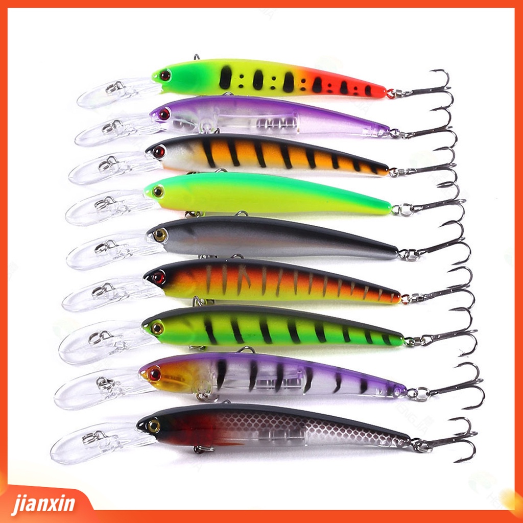 (In Stock) 12.5cm /11g Umpan Umpan 3D Simulasi Fisheye Treble Hook Simulasi Menggoda Angling Tenggelam Lambat Ikan Kecil Umpan Memancing Luar Ruangan