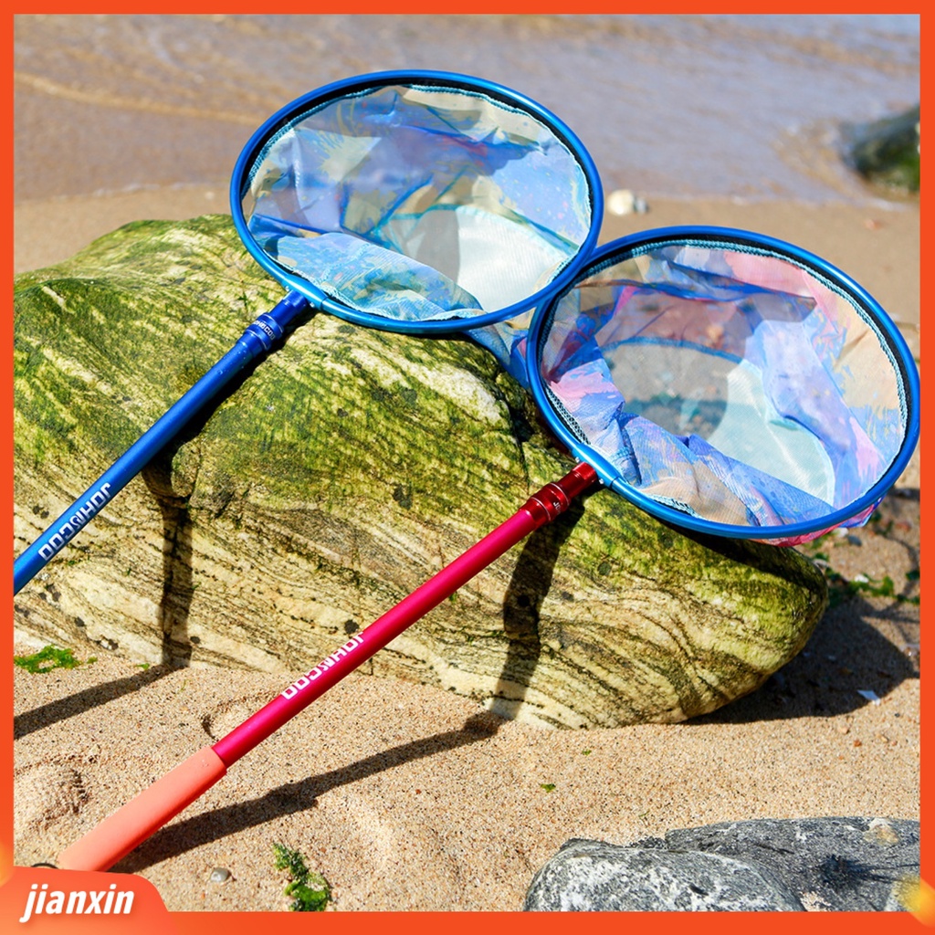 (In Stock) Jaring Celup Memancing Fleksibel Teleskopik Aluminium Alloy Collapsible Mesh Landing Dip Net Head Alat Pancing Untuk Outdoor