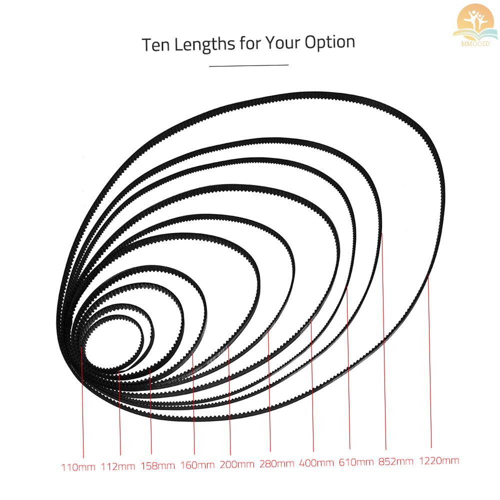 In Stock GT2 Closed-Loop Timing Belt Karet Synchronous Sabuk W=6mm L=110 /112/158 /200 /280 /400 /610 /852 /1220mm Kit Suku Cadang Printer 3D Isi 2pcs