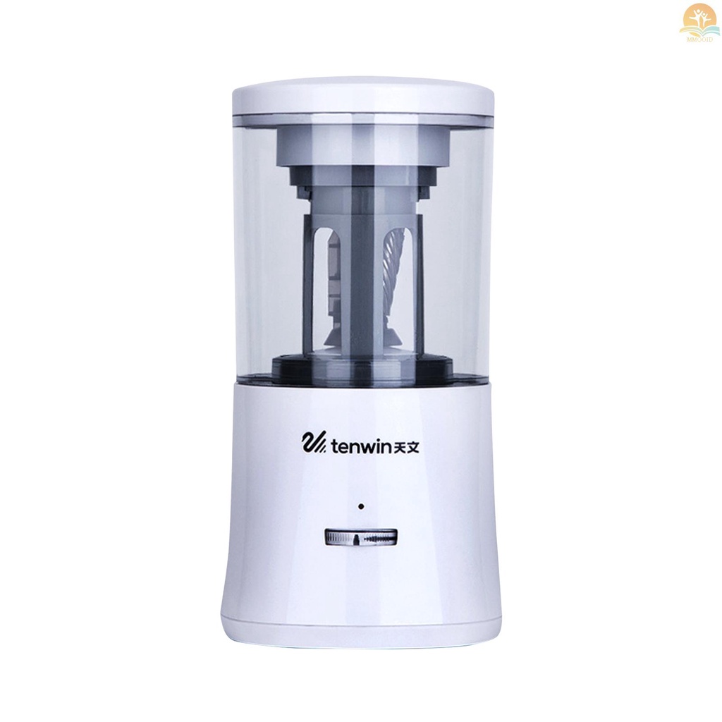 In Stock tenwin Alat Pengasah Pensil Elektrik Heavy Duty Pencil Sharpener Auto Stop Ketajaman Yang Dapat Disesuaikan Untuk Pensil 6-8mm Untuk Pelajar Artis Perlengkapan Kantor Sekolah Rumah
