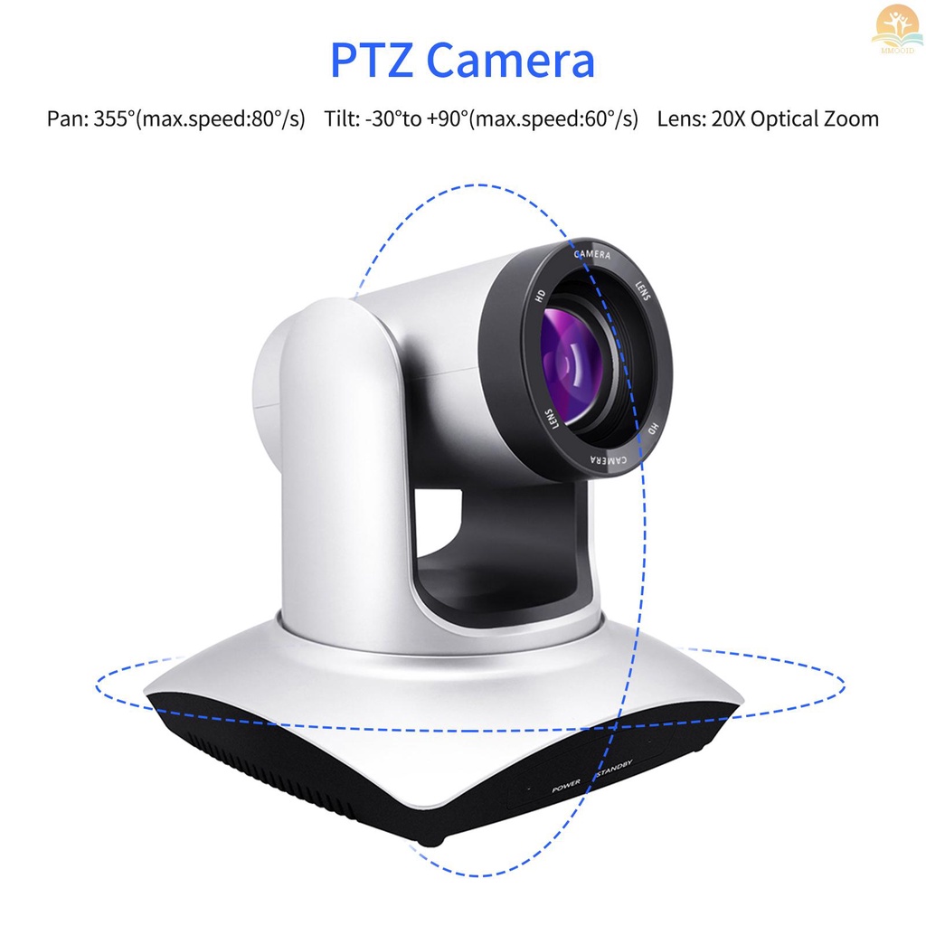 In Stock Conference PTZ Camera Wall Mount WebCam 20X Optical Zoom Koneksi USB Dengan Remote Controller Plug &amp; Play Kompatibel Dengan Windows Mac Untuk Zoom Skype Video Meeting Online