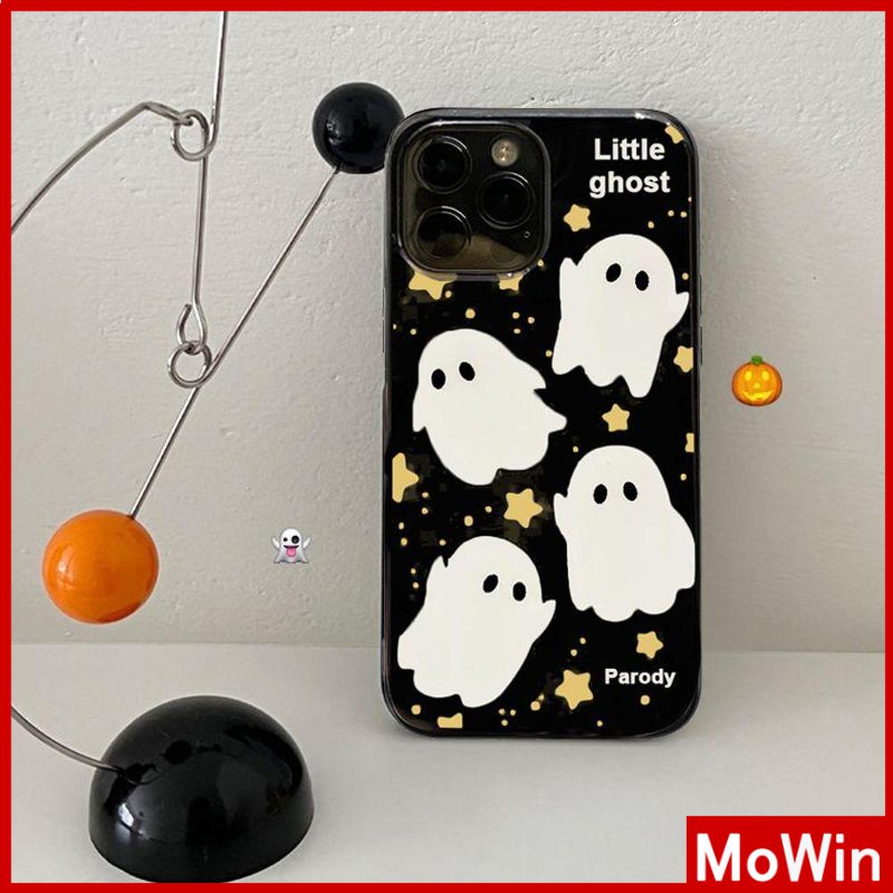 Case iPhone 14 Pro max iPhone Case Glossy TPU Permen Case Lembut Shockproof Perlindungan Kamera Gloss Hitam Hantu Lucu Kompatibel dengan iPhone 13 Pro max 12 Pro Max 11 xr xs max 7 8Plus