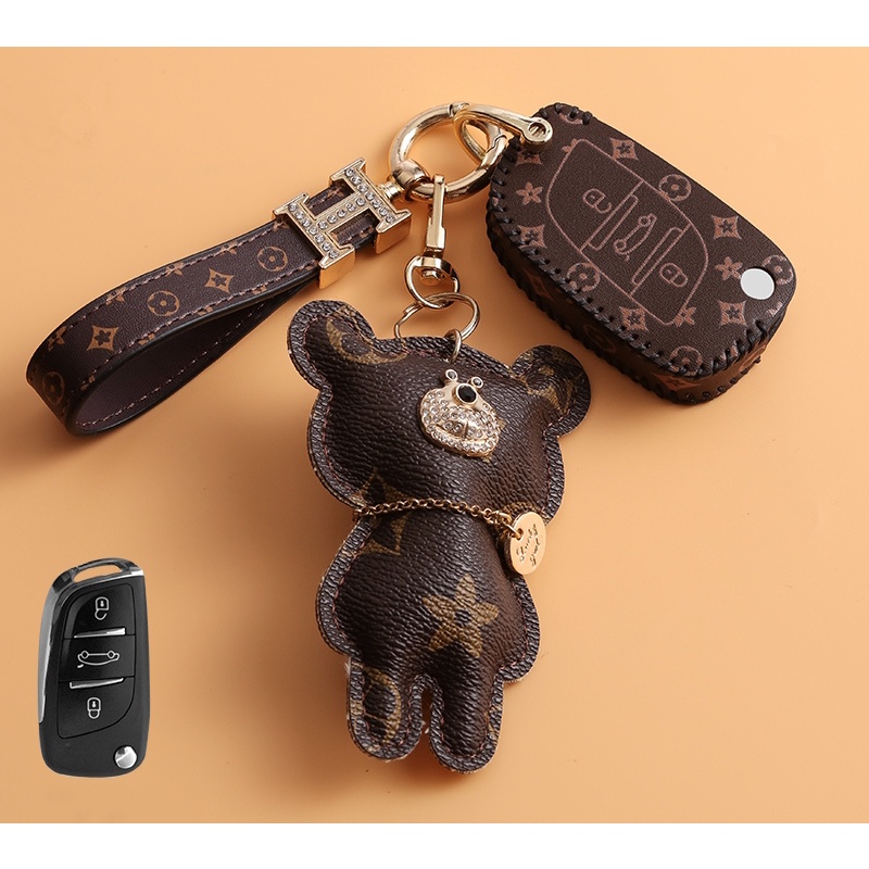 Audi a3 key case Female2021Cherri qq ice Cream2022 ice cream cone Tanpa Batas sundae Kepribadian Lucu Kartun Lipat Baru20Kunci Mobil ring key case