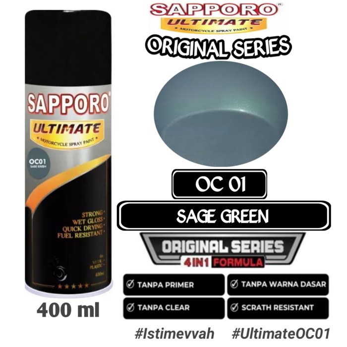 

OC01 SAGE GREEN SAPPORO ULTIMATE ORIGINAL SERIES 400ml Cat Semprot