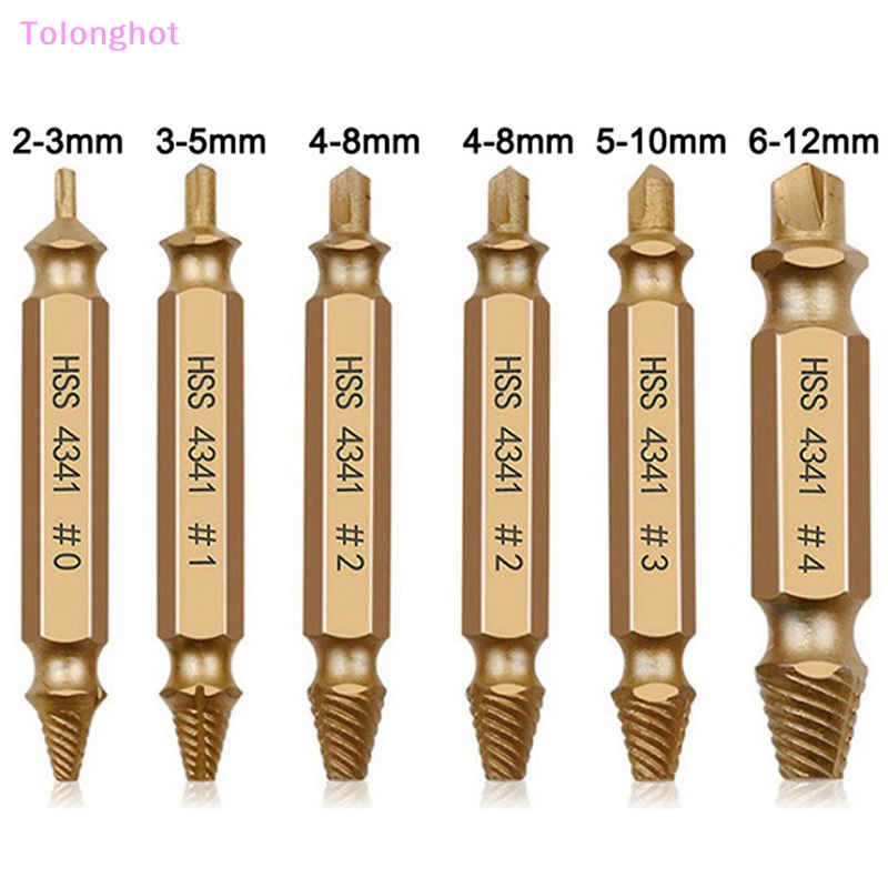 Tolonghot&gt; 4/6Pcs Rusak Screw Extractor Center Mata Bor Set Woodworking Tools Broken Bolt Extractor Baut Sekrup Remover Extractor well