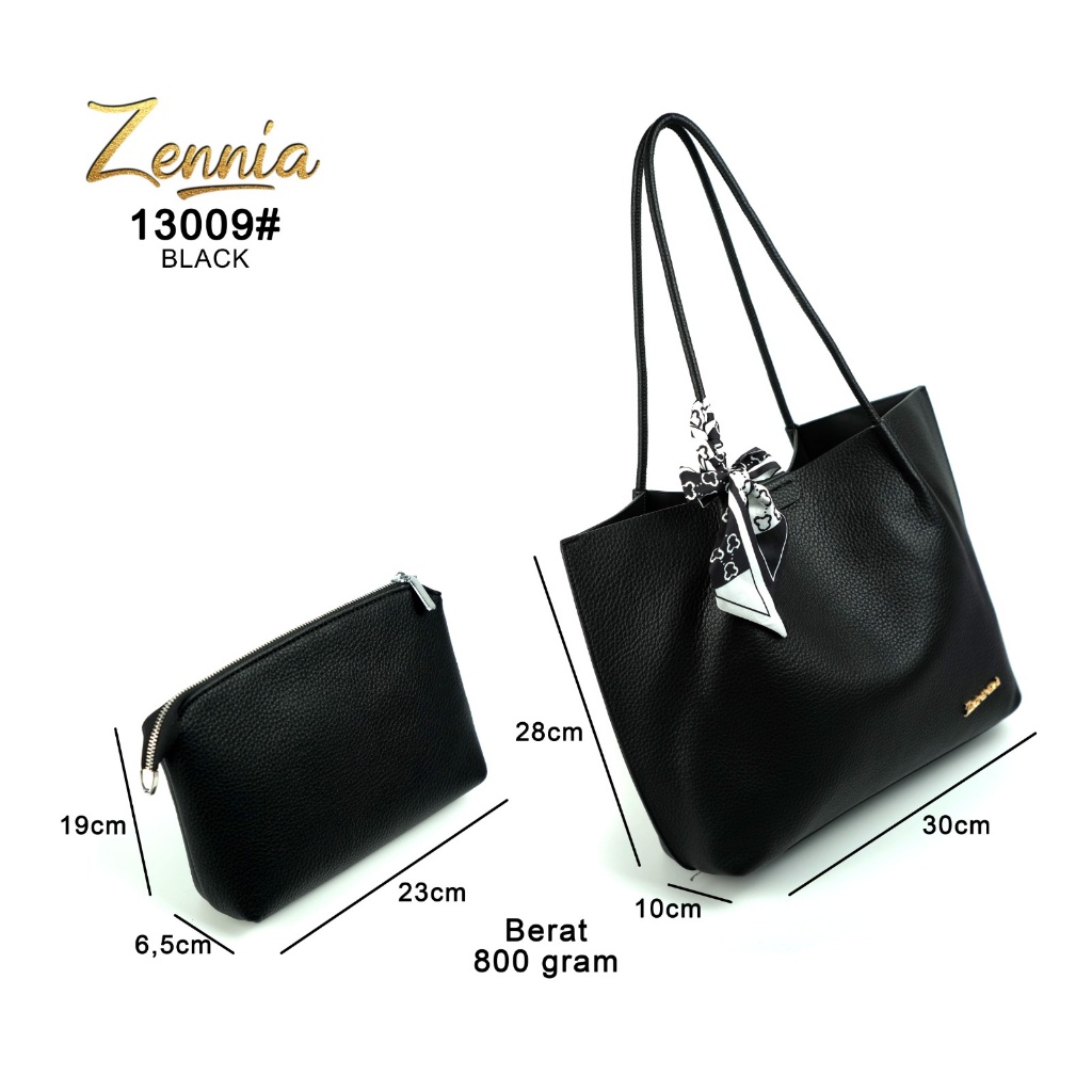 (TGS) Tas Tote Bag Kulit Zennia 13009 Tas Wanita Tas Bahu Tas Kerja 2 in 1