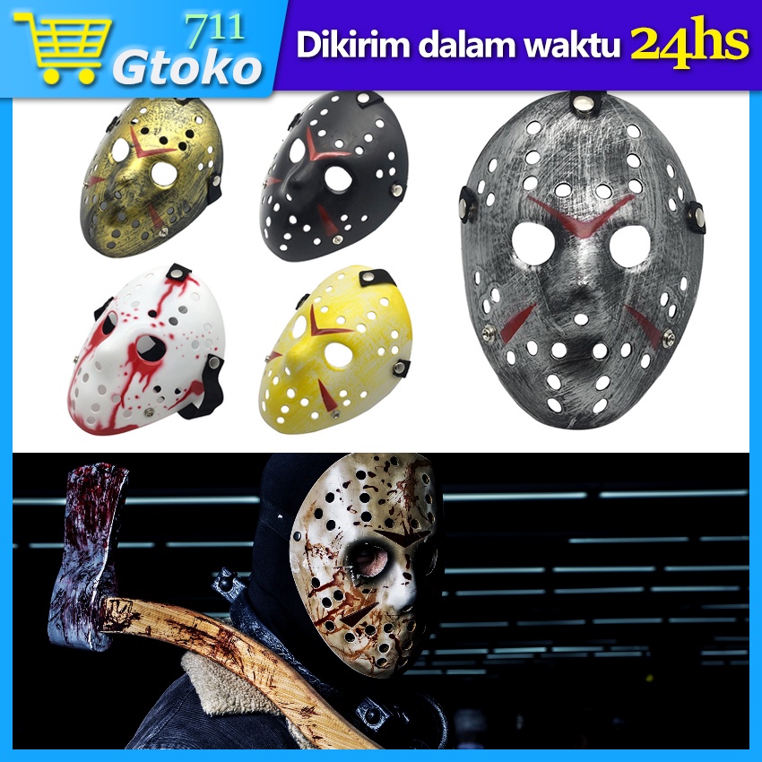 Topeng Jason Voorhees Friday The 13th Mask Killer Topeng Cosplay Halloween