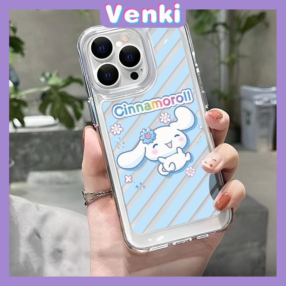 VENKI - Untuk iPhone 11 Case Clear Space Hard Acrylic Case Shockproof Protection Camera Cute Cartoon Long-eared Dog Kompatibel dengan iPhone 14 13 Pro Max iPhone 12 Pro Max XR 7 8Plus