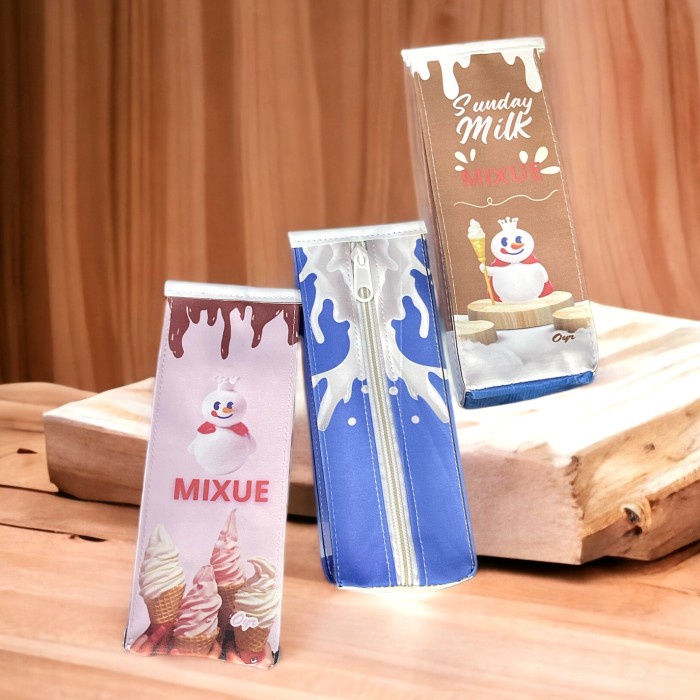 Tempat Kotak Pensil Bentuk Snack Mixue Motif Lucu Karakter