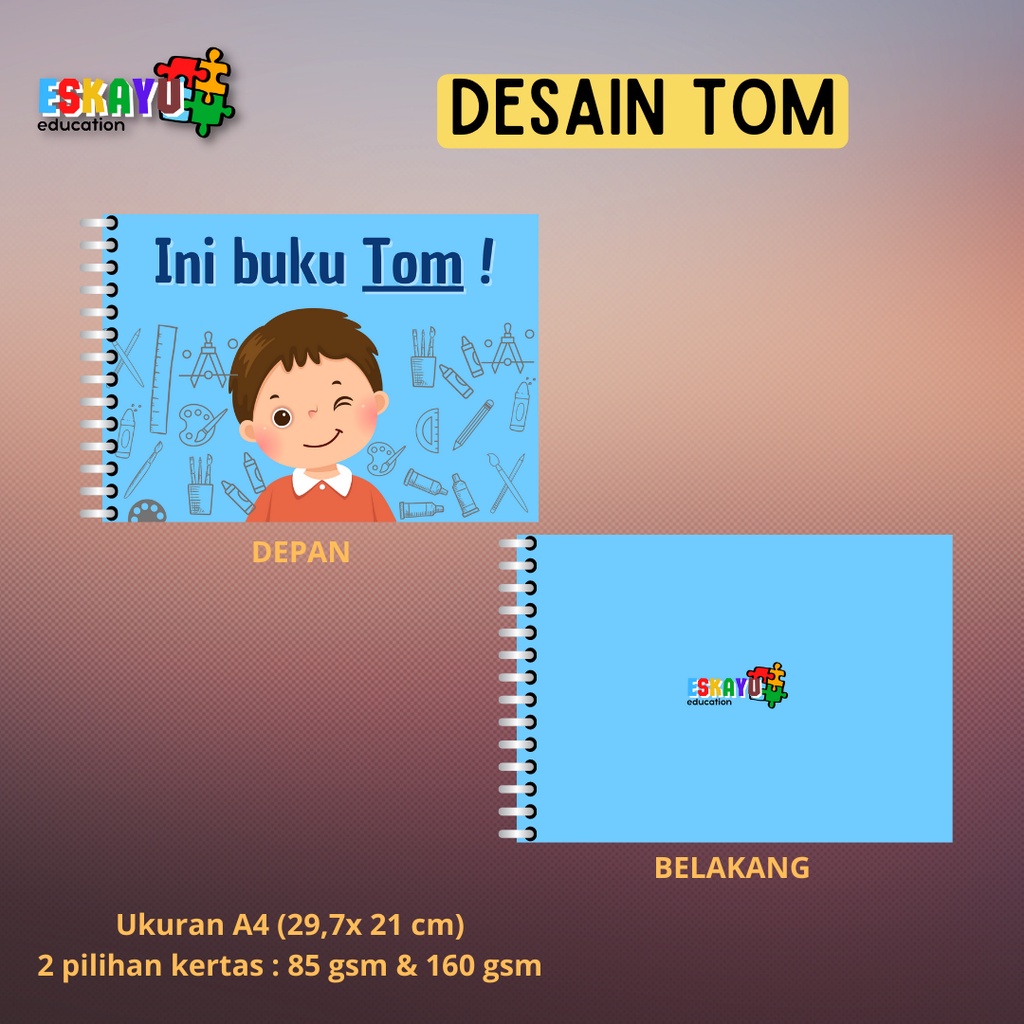 

BUKU GAMBAR COVER CUSTOM A4 / buku gambar anak / buku gambar hadiah souvenir / buku balita anak 3