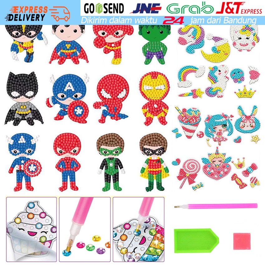 

Stiker Diamond Painting Diy / Mainan Anak Stiker Diy Diamond Cutie Pop / Stiker Edukasi
