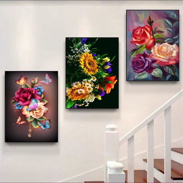 Hiasan Dinding Bunga Anggrek Ukuran Besar 47x31  | Hiasan dinding kamar bunga tulip | Hiasan dinding