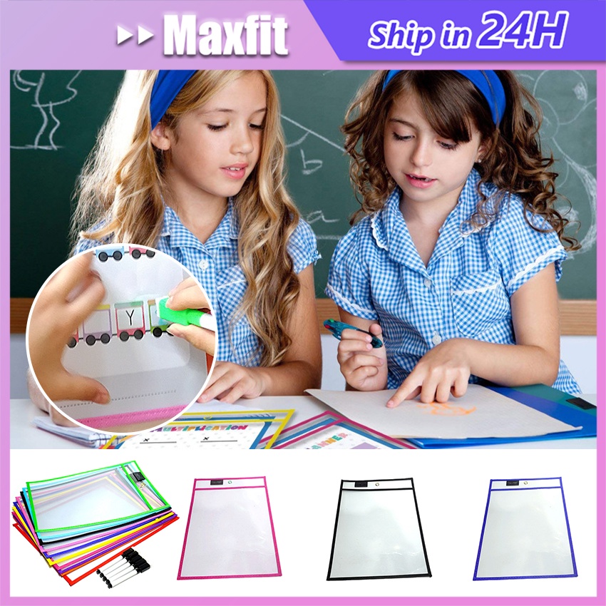 

Reusable Plastik Bisa Ditulis&Dihapus Reusable Writing Dry Erase Pockets Multifungsi A4 Holder File Dokumen