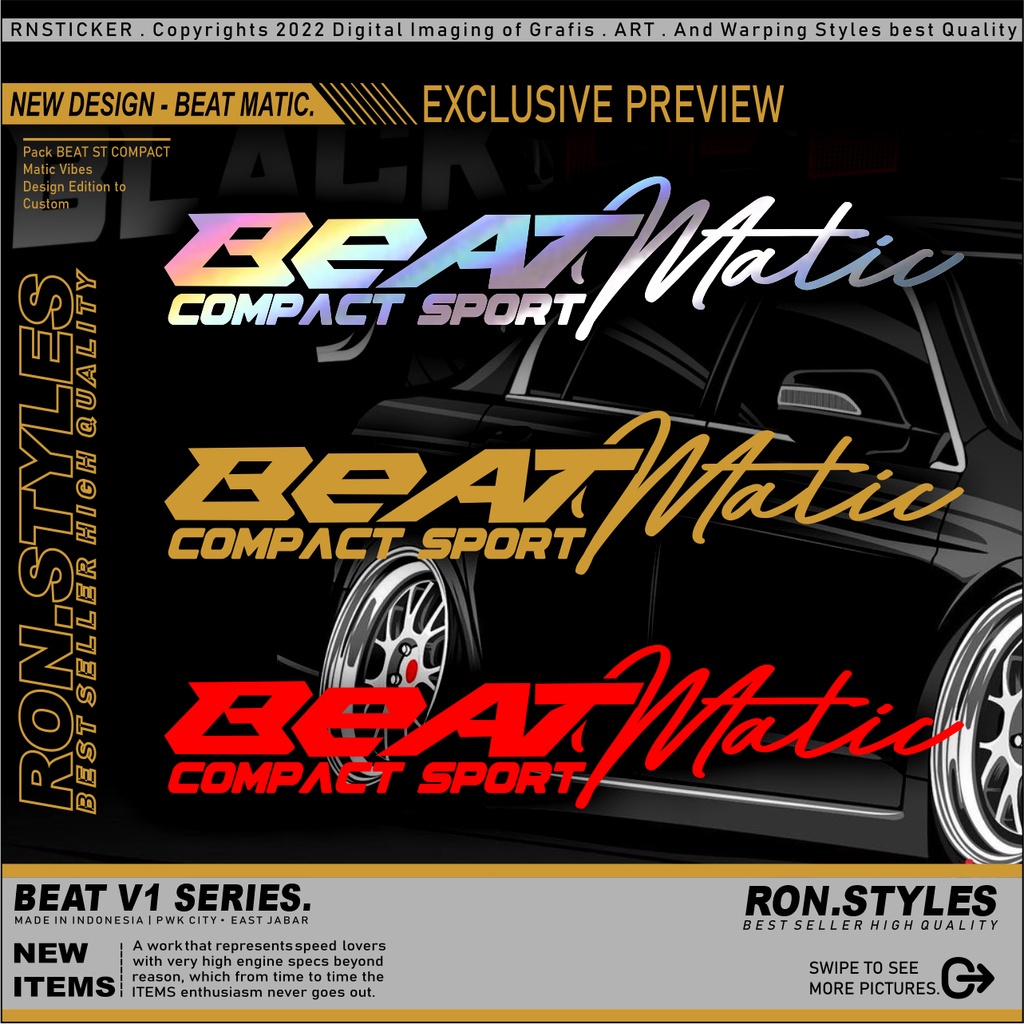 CUTTING STICKER BEAT MATIC STIKER BEAT HOLOGRAM CUTTING STIKER BEAT EMBLEM BEAT VARIASI STIKER NAMA 