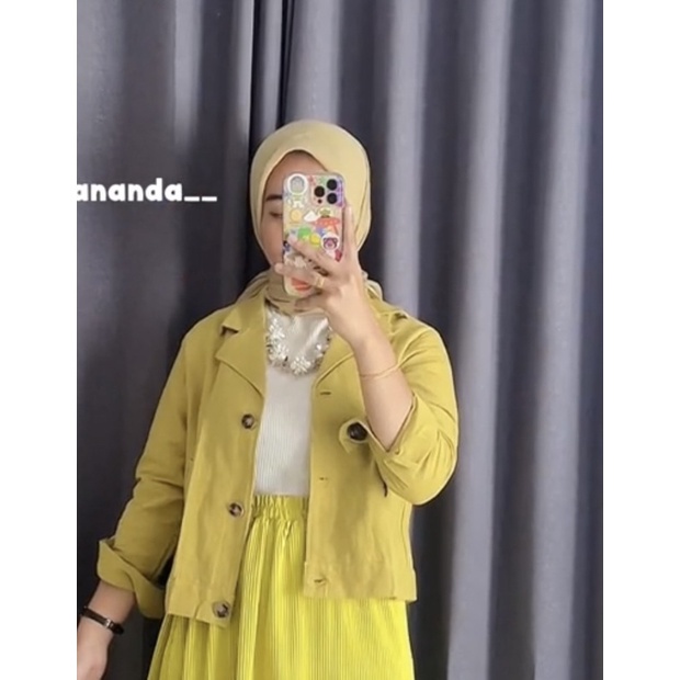 Crop Top Linen Blazer Crop